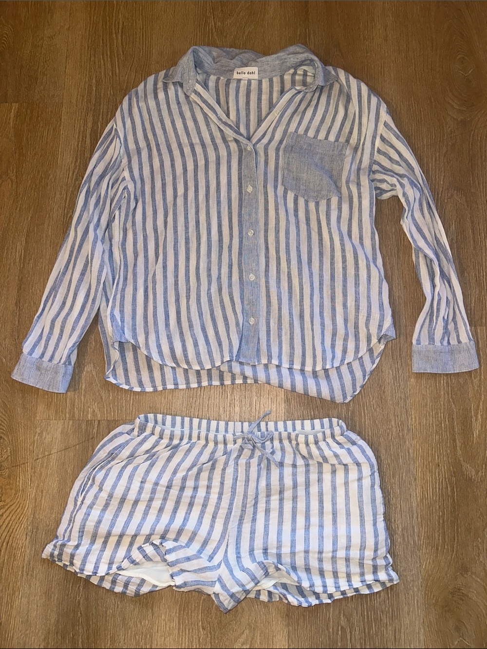 Bella Dahl blue and white striped set